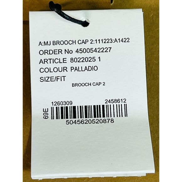 NWT Burberry Kingdom 1856 Brass Bottle Cap Brooch Pin Black White RARE - Picture 5 of 11